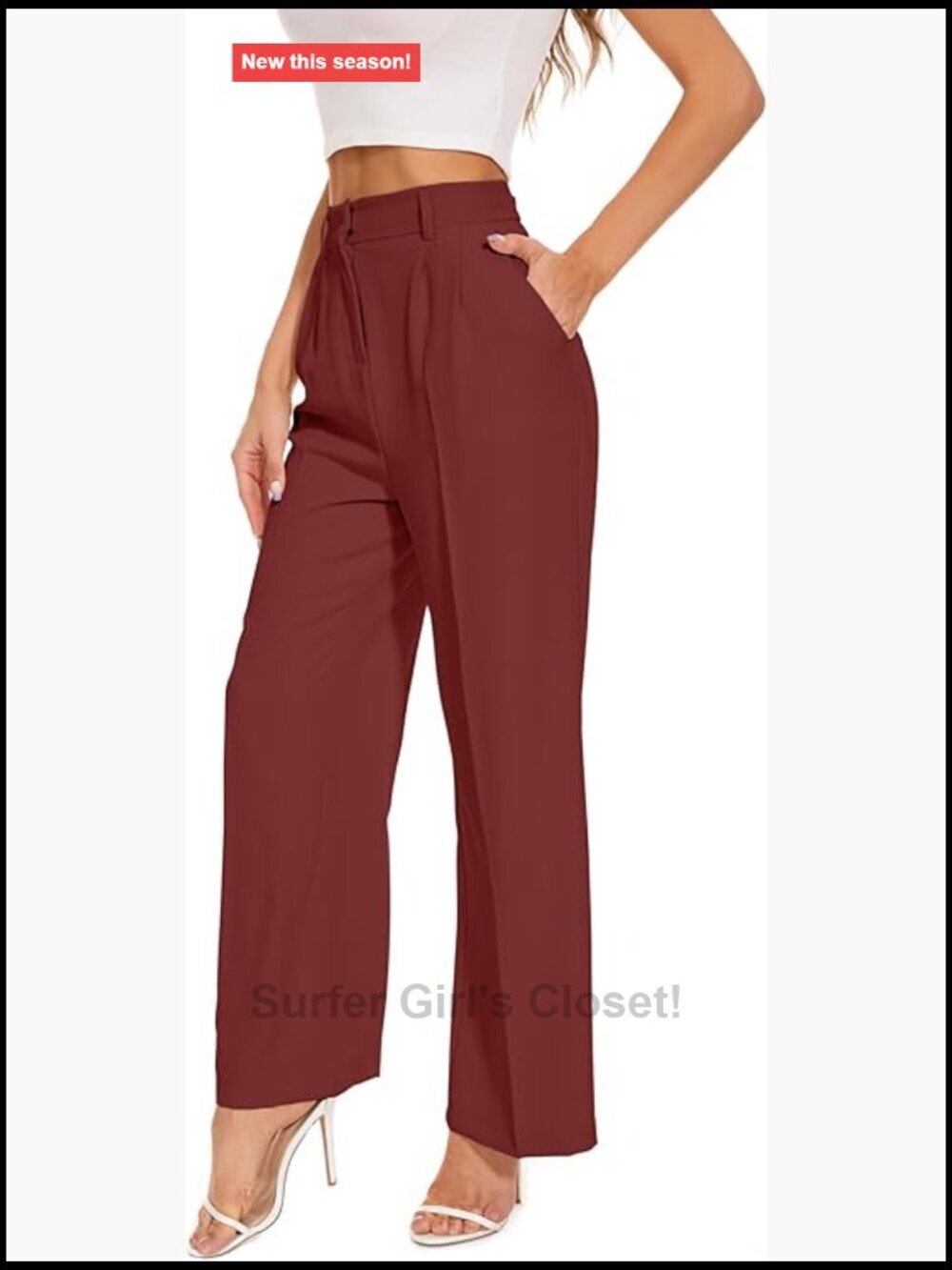 Wide Leg Pants High Elastic Waisted Business Work Trousers Long Straight Suit